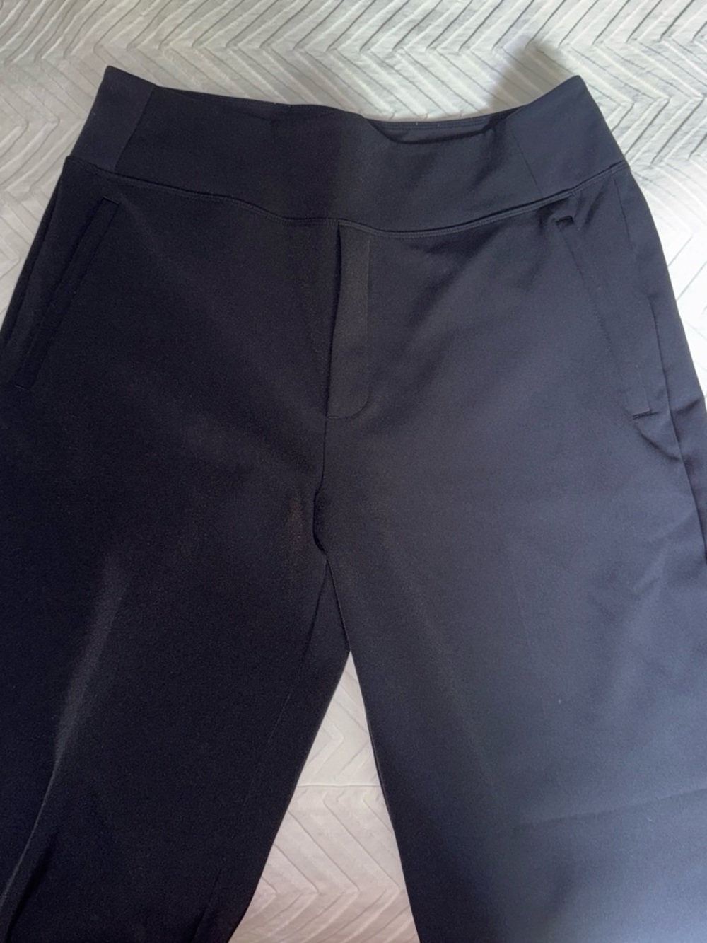 Athleta Black Straight-Leg Ponte Pull-On Pants